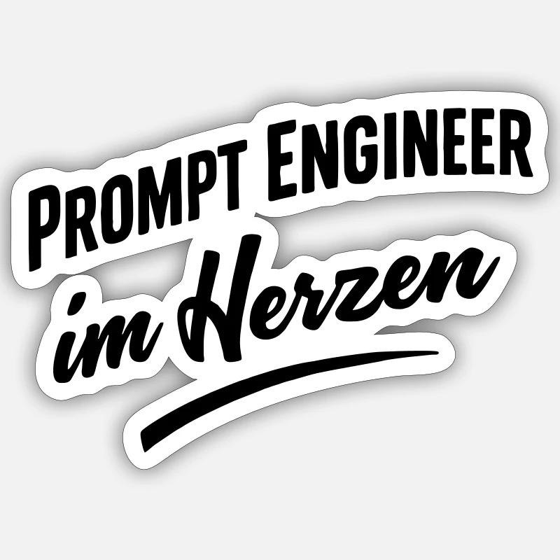 Prompt Engineer im Herzen - Sticker Größe S (10 x 10 cm) - Mattweiß