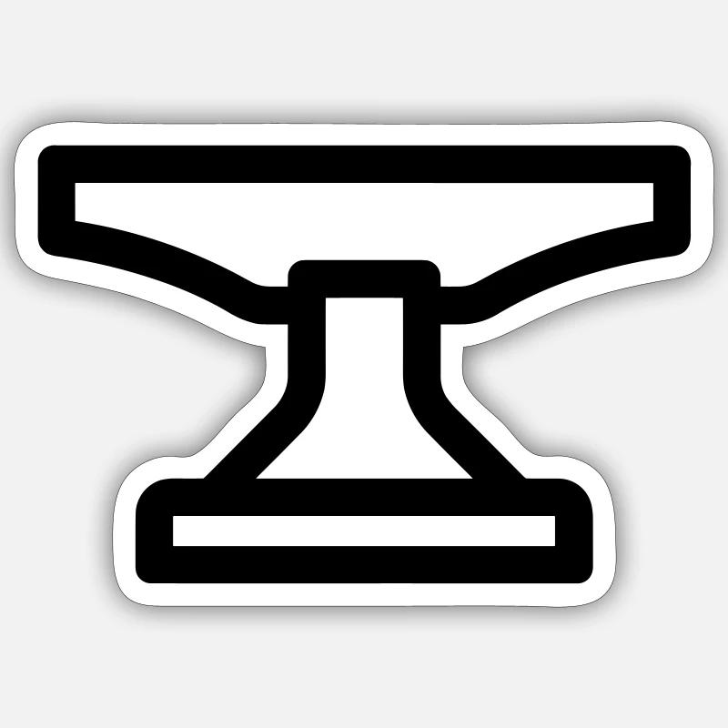 enclume - Sticker taille S (10 x 10 cm) - blanc mat