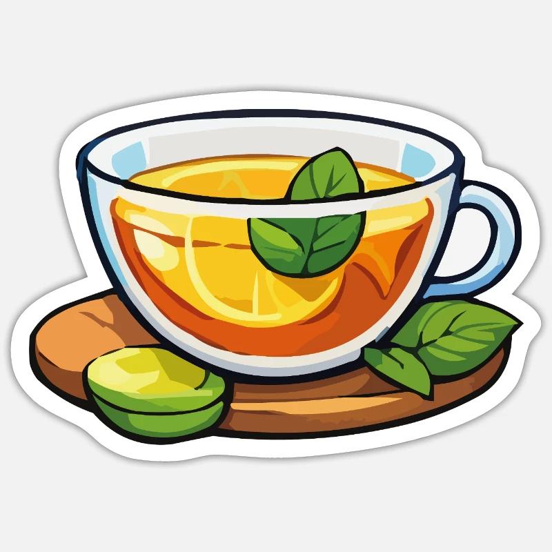 Zitrustee mit Minze Sticker Größe S (10 x 10 cm)