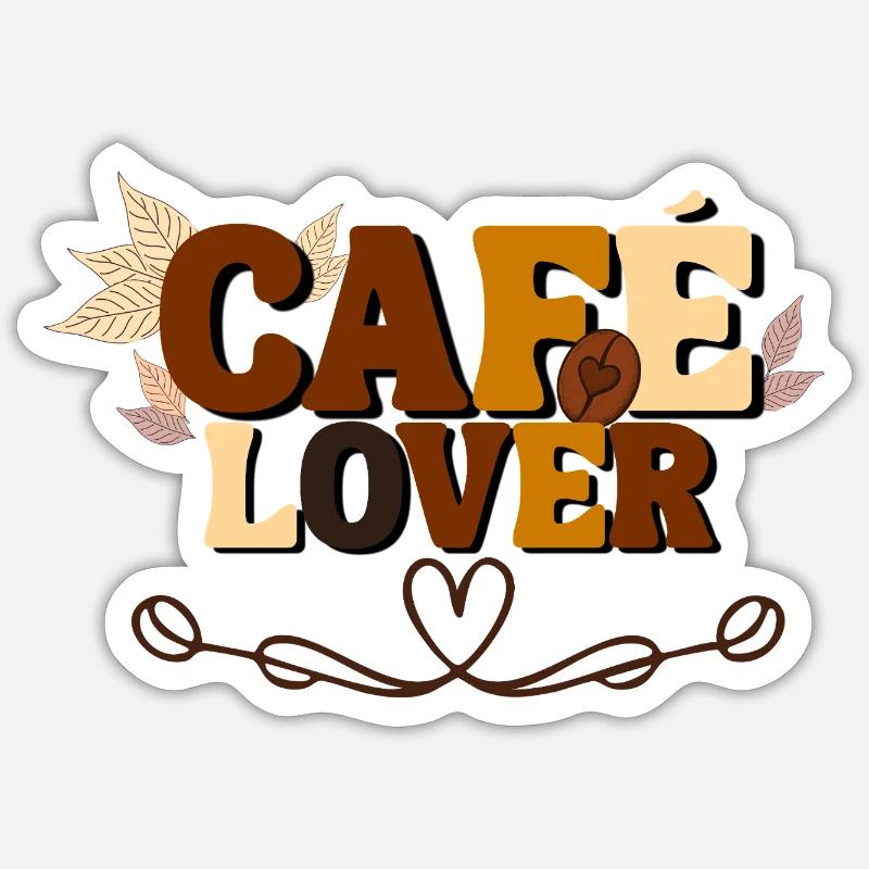 Café Lover - Sticker size S (10 x 10 cm) - white matte