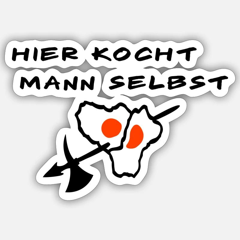 Koch - Sticker Größe S (10 x 10 cm) - Mattweiß