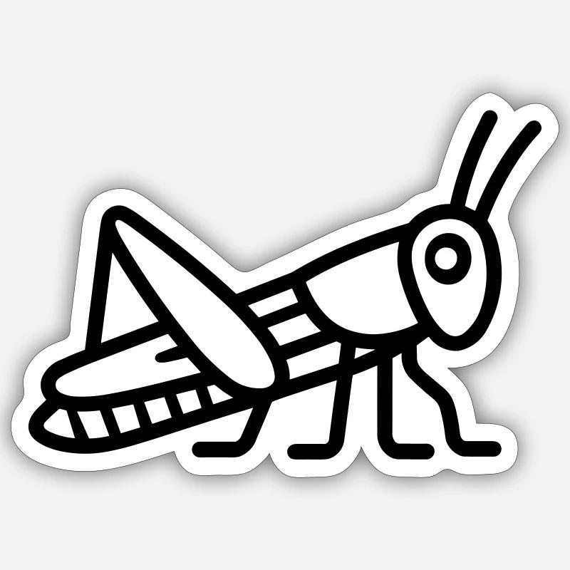 Heuschrecke - Sticker Größe S (10 x 10 cm) - Mattweiß