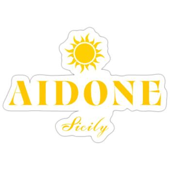 Aidone Sicily Sun  - Sticker size S (10 x 10 cm) - white matte - Front