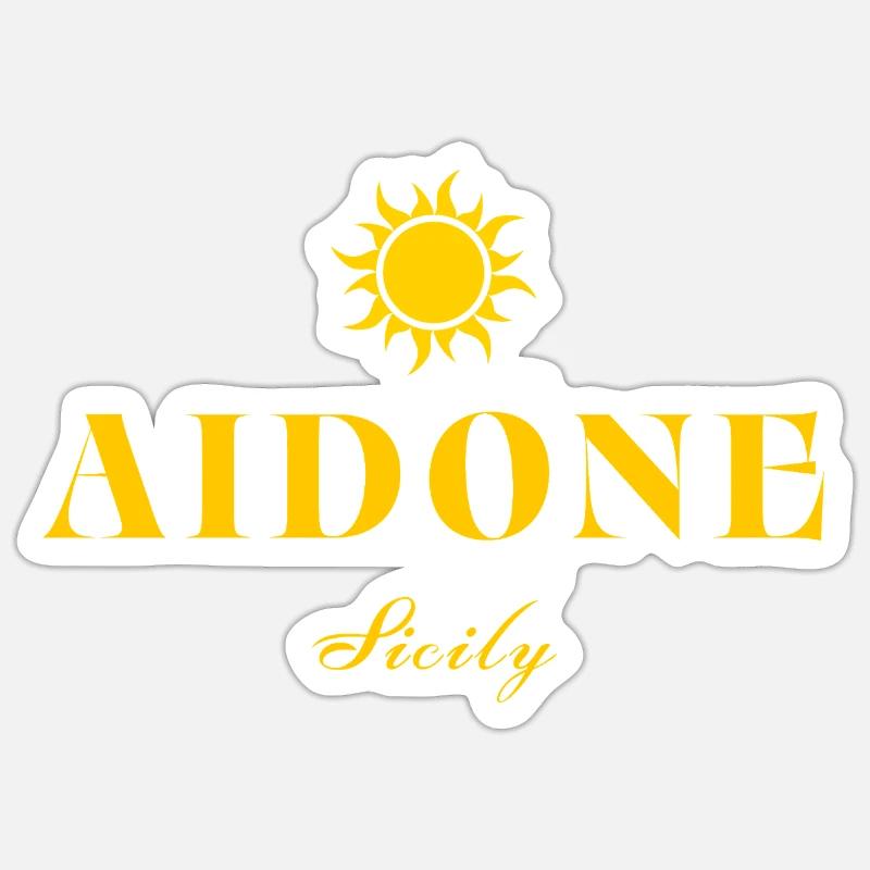 Aidone Sicily Sun  - Sticker size S (10 x 10 cm) - white matte
