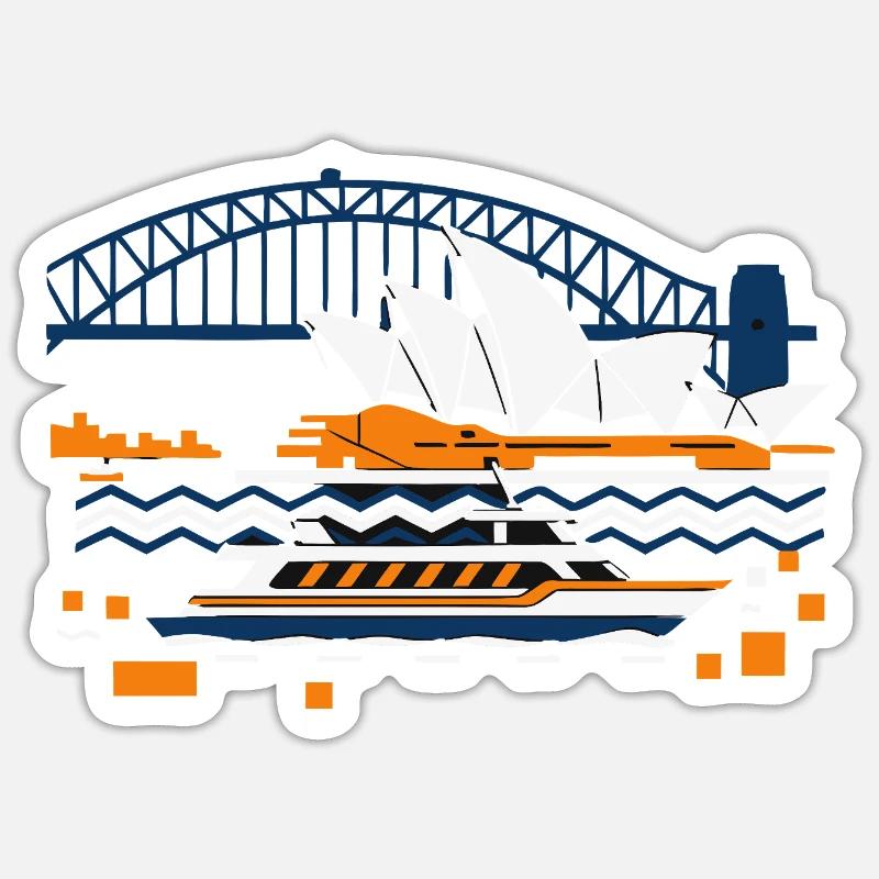 Sydney Opera Harbour Bridge Skyline - Sticker size S (10 x 10 cm) - white matte