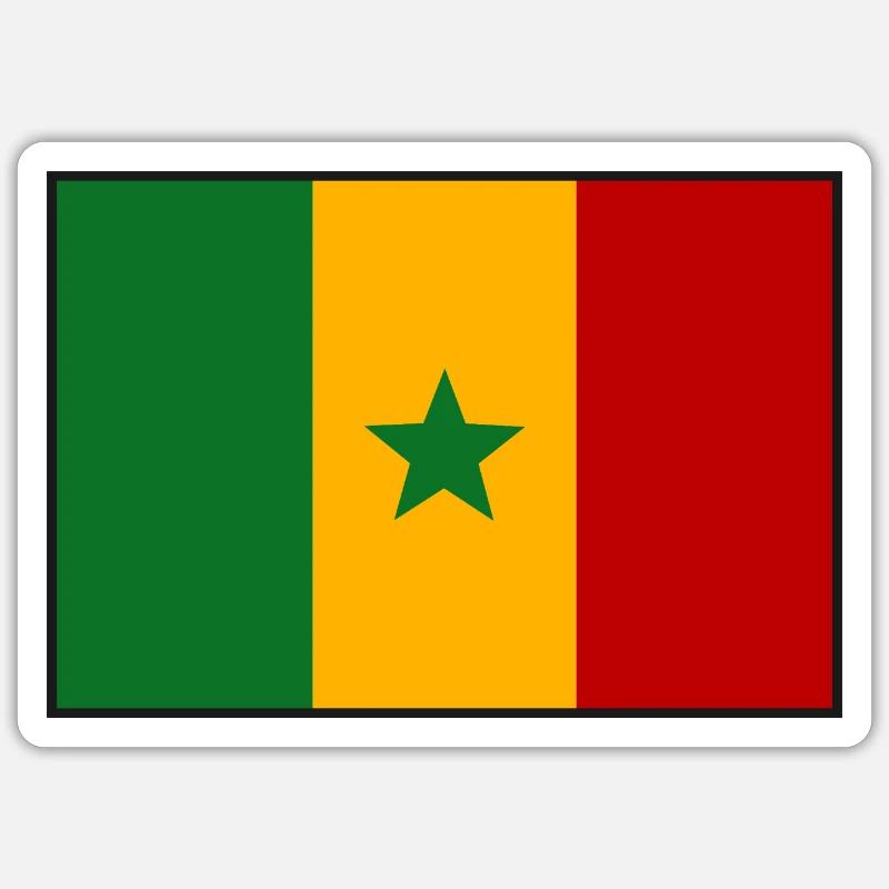 Senegal flag - Sticker size S (10 x 10 cm) - white matte