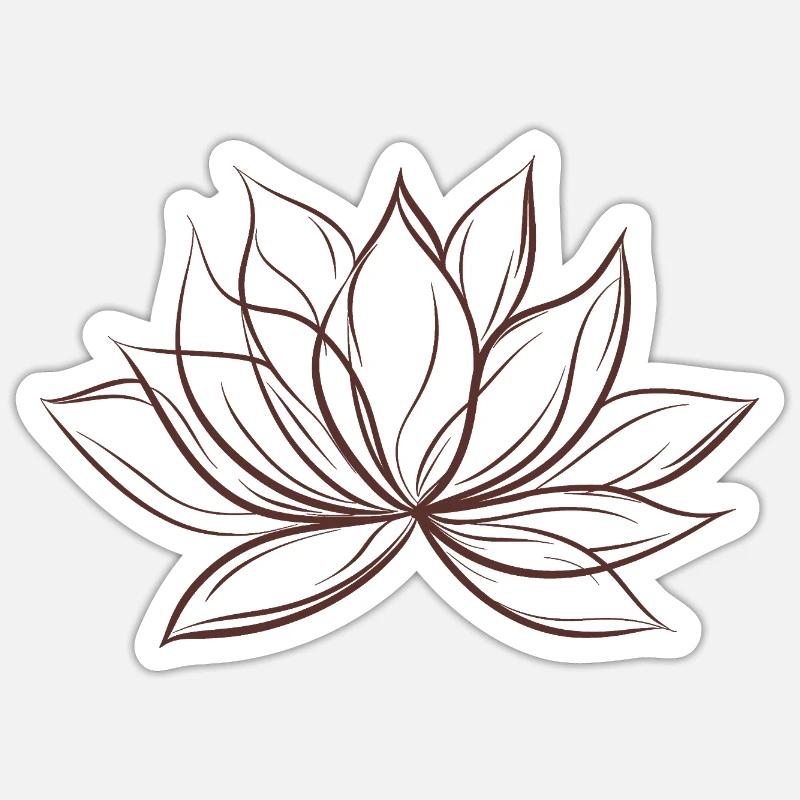 fleur de lotus - Sticker taille S (10 x 10 cm) - blanc mat