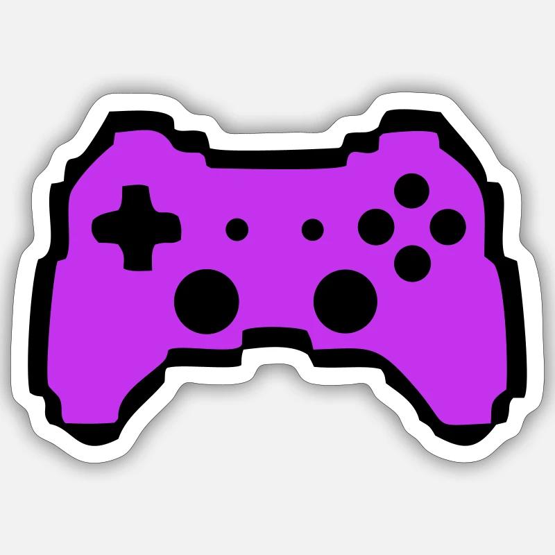 Retro Gamepad Controller Gamer - Sticker Größe S (10 x 10 cm) - Mattweiß