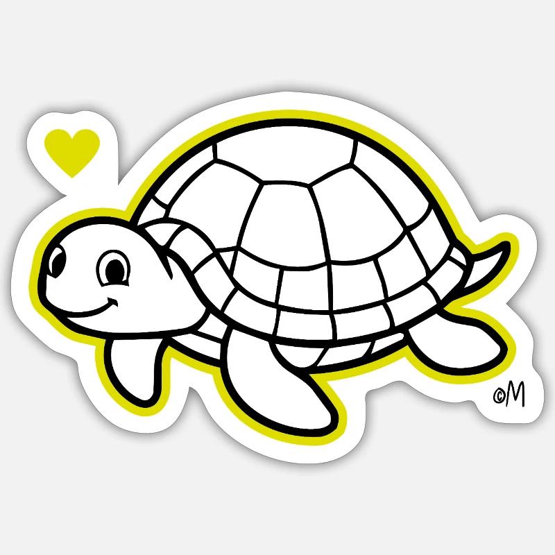 Max_the_turtle - Sticker taille S (10 x 10 cm) - blanc mat