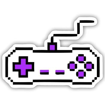 Retro Gamepad Controller Gamer - Sticker size S (10 x 10 cm) - white matte - Front
