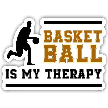 Lettrage rétro du basket-ball - Sticker taille S (10 x 10 cm) - blanc mat - Devant
