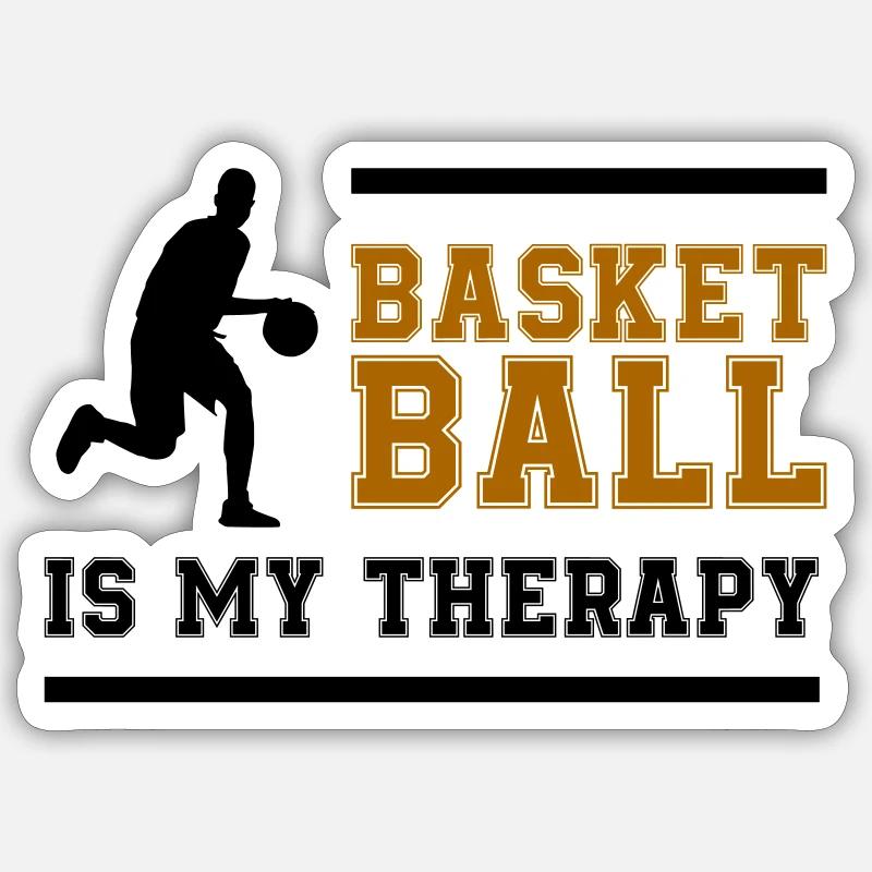Lettrage rétro du basket-ball - Sticker taille S (10 x 10 cm) - blanc mat