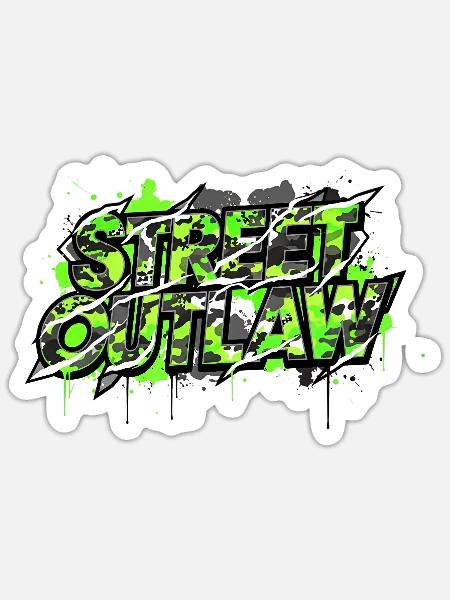 Tuning Spruch Street Outlaw Camouflage - Sticker Größe S (10 x 10 cm) - Mattweiß