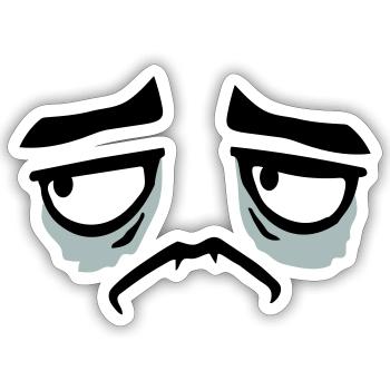 Mürrisches Trauriges Enttäuschtes Gesicht Lustig - Sticker taille S (10 x 10 cm) - blanc mat - Devant