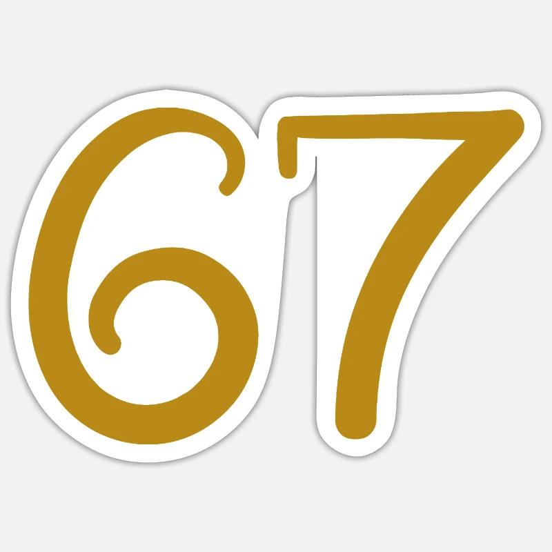 67 - Sticker Größe S (10 x 10 cm) - Mattweiß