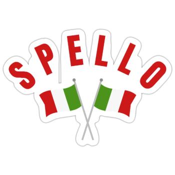 Spello Italian Flags - Sticker size S (10 x 10 cm) - white matte - Front