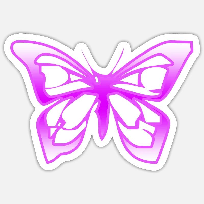 Papillon - Sticker taille S (10 x 10 cm) - blanc mat