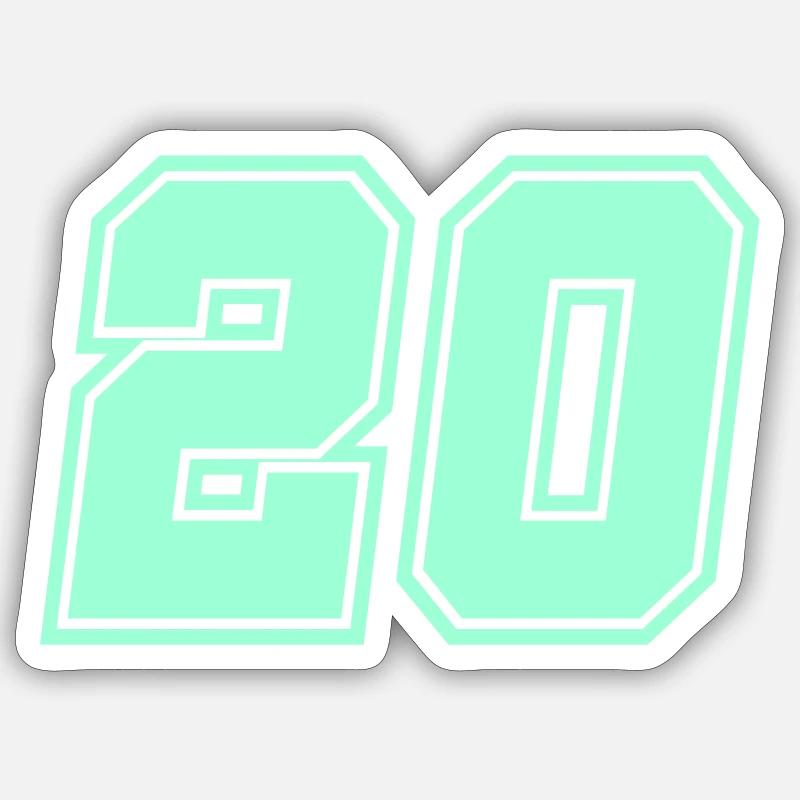 20- - Sticker Größe S (10 x 10 cm) - Mattweiß