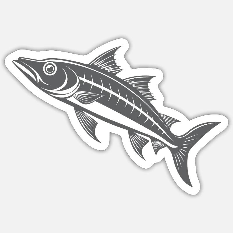 Barracuda - Sticker taille S (10 x 10 cm) - blanc mat