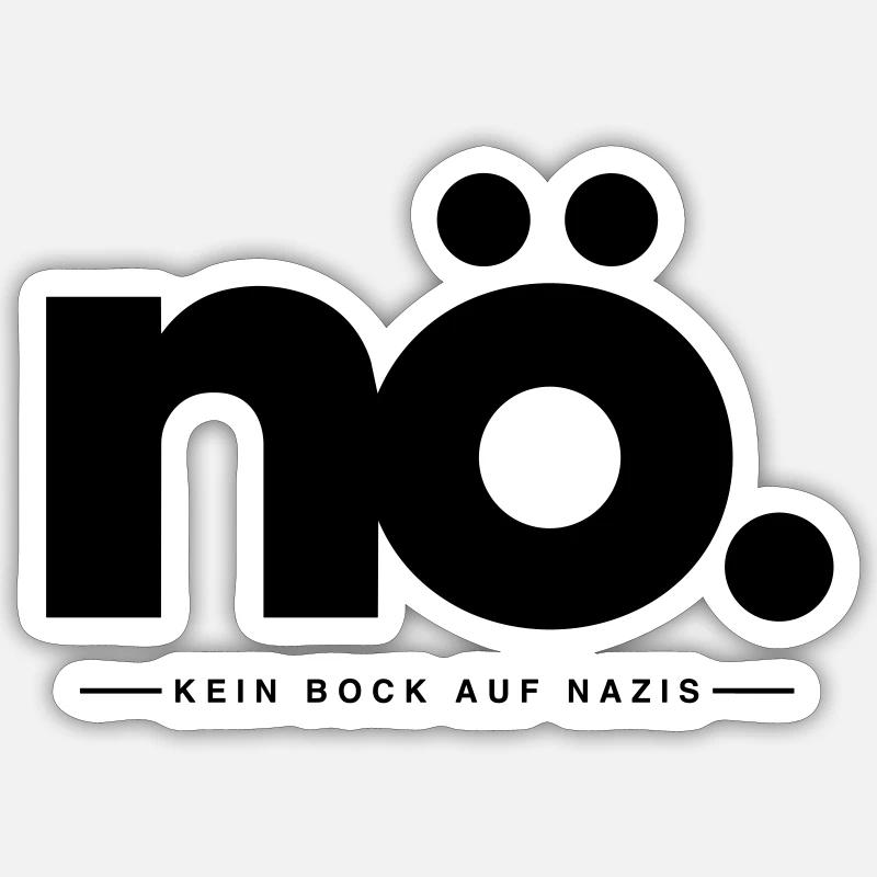 NO_Kein_Bock_auf_Nazis - Sticker Größe S (10 x 10 cm) - Mattweiß