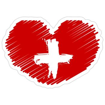 SCHWEIZ SWISS SWITZERLAND EUROPA SPORT FAN - Sticker size S (10 x 10 cm) - white matte - Front