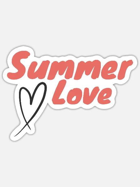 Sommerliebe Drehbuch Herz Positive Sommerenergie - Sticker Größe S (10 x 10 cm) - Mattweiß