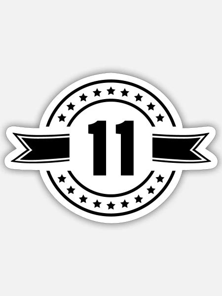 11 - Sticker Größe S (10 x 10 cm) - Mattweiß