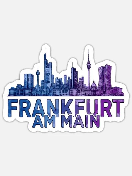 Frankfurt am Main Skyline - Sticker Größe S (10 x 10 cm) - Mattweiß