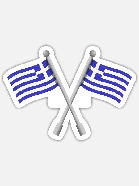 Griechische Flagge - Sticker Größe S (10 x 10 cm) - Mattweiß