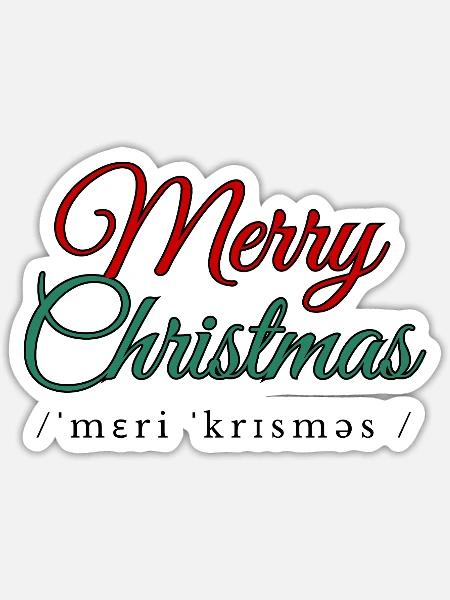 Merry Christmas - Sticker Größe S (10 x 10 cm) - Mattweiß