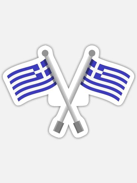 Griechische Flagge - Sticker Größe S (10 x 10 cm) - Mattweiß