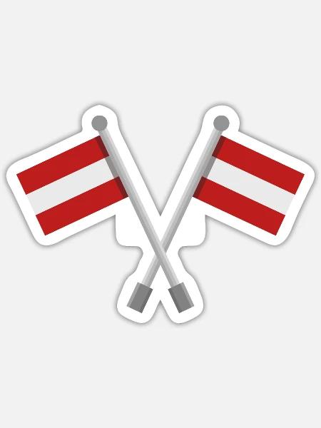 Österreichische Flagge - Sticker Größe S (10 x 10 cm) - Mattweiß