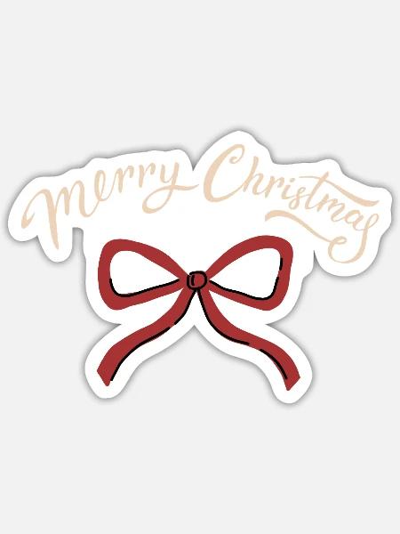 Frohe Weihnachten - Sticker Größe S (10 x 10 cm) - Mattweiß