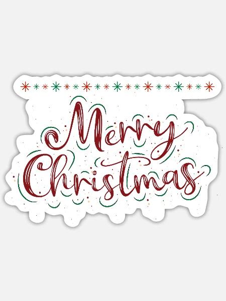Frohe Weihnachten - Sticker Größe S (10 x 10 cm) - Mattweiß