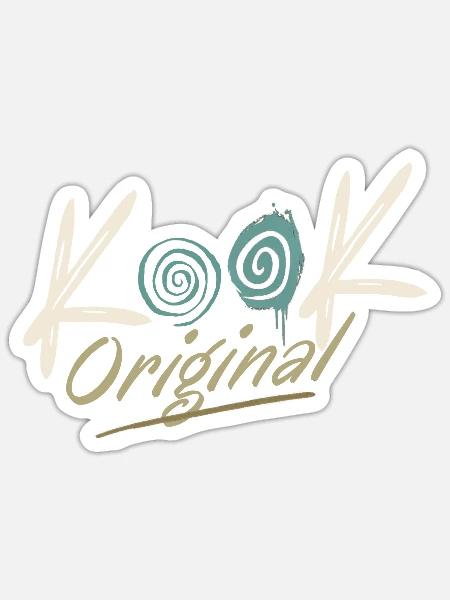 Kook Original Spirale Groovy Retro 70er - Sticker Größe S (10 x 10 cm) - Mattweiß