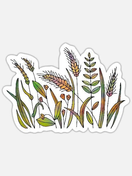 Gras - Sticker Größe S (10 x 10 cm) - Mattweiß