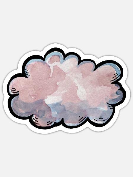Pastellwolken-Aquarell-Traum - Sticker Größe S (10 x 10 cm) - Mattweiß