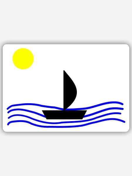 Mit dem Boot auf dem Meer - Sticker Größe S (10 x 10 cm) - Mattweiß