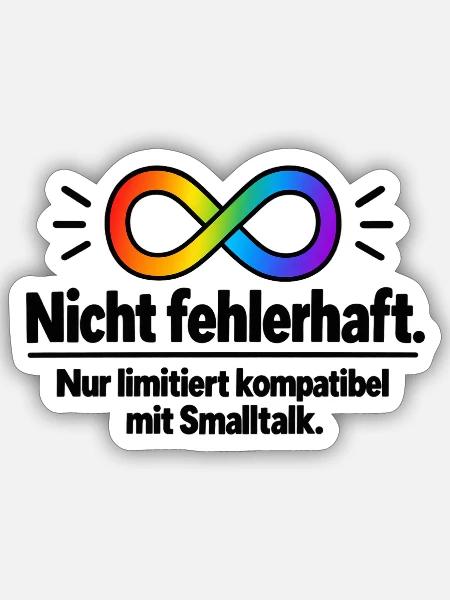 Nichtfehlerhaft Infinity Regenbogen - Sticker Größe S (10 x 10 cm) - Mattweiß