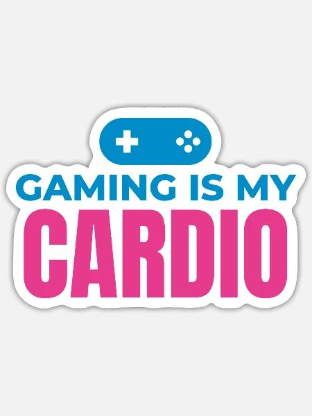 Gaming ist mein Cardio - Sticker Größe S (10 x 10 cm) - Mattweiß