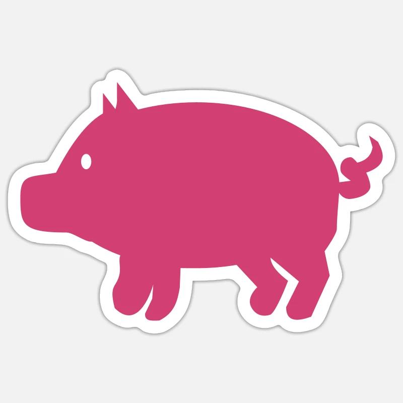 Cochon - Sticker taille S (10 x 10 cm) - blanc mat