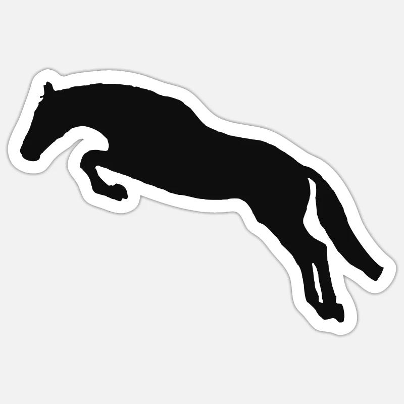 le cheval - Sticker taille S (10 x 10 cm) - blanc mat