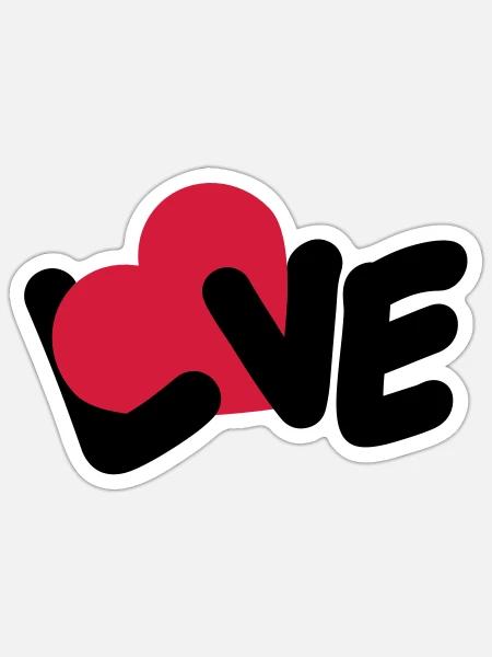Love Text Valentinstag Logo Herz Liebe Statement - Sticker Größe S (10 x 10 cm) - Mattweiß