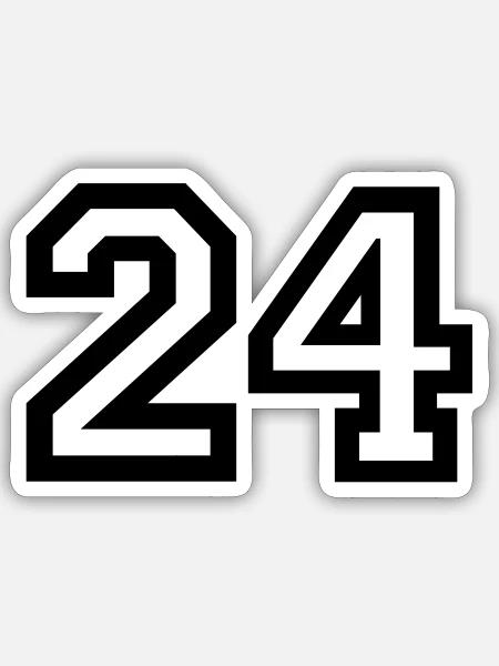 24 Collegestyle - Sticker Größe S (10 x 10 cm) - Mattweiß