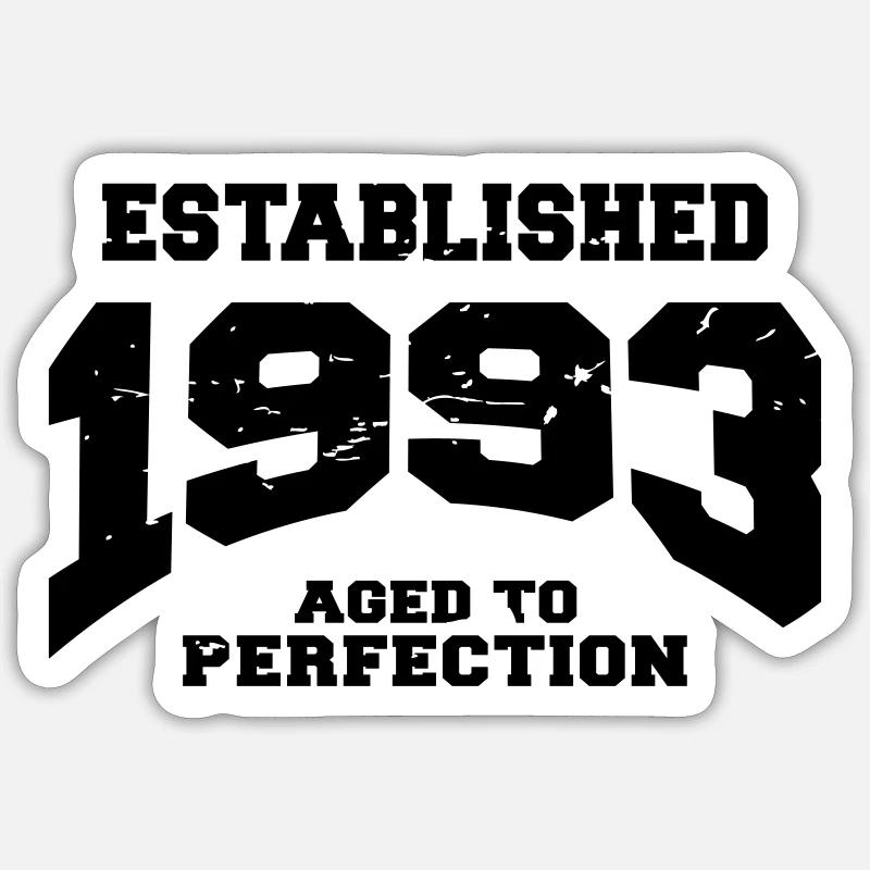 Established 1993 - Sticker taille S (10 x 10 cm) - blanc mat