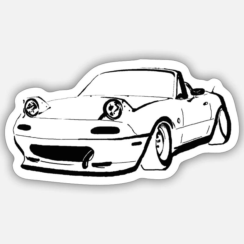cool mx5 mk1 3d - Sticker size S (10 x 10 cm) - white matte