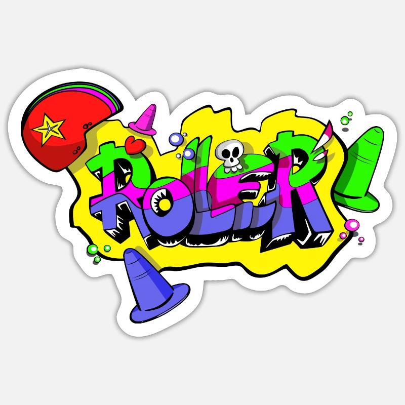 ROLLER - Sticker taille S (10 x 10 cm) - blanc mat
