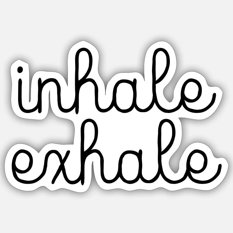 Inhale, Exhale - Sticker Größe S (10 x 10 cm) - Mattweiß