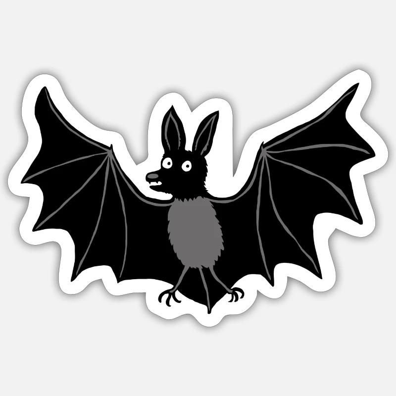 Fledermaus c - Sticker Größe S (10 x 10 cm) - Mattweiß