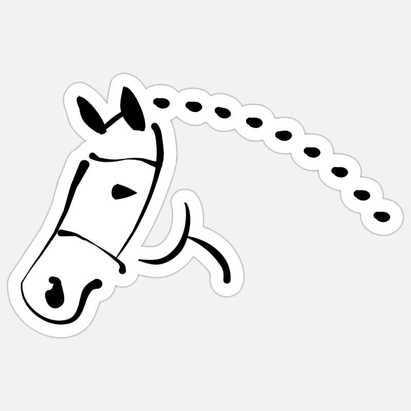 Pferd - Sticker Größe S (10 x 10 cm) - Mattweiß